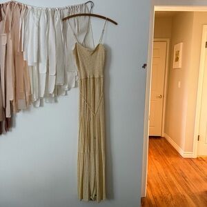 Free People Little Of Your Love Smocked Ditsy Floral Wide Leg Jumpsuit